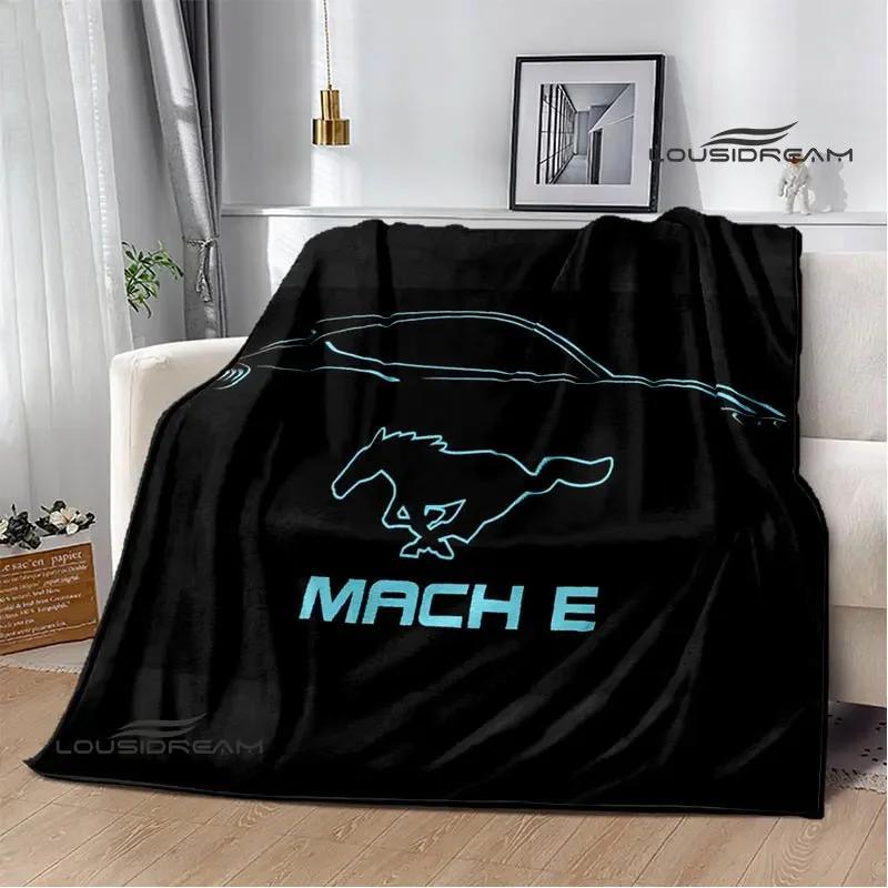Mustang Car Logo Printed Blanket Flannel Blanket Warm Blanket Blankets for Beds Rainbow Blanket Picnic Blanket Birthday Present