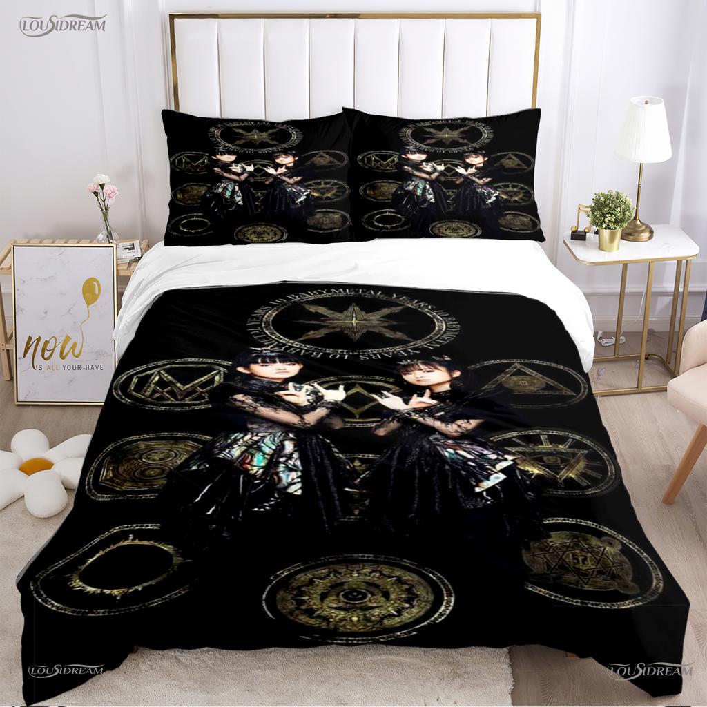 Babymetal kombination Hela säsongen Påslakan Täcke Sängkläder Set Mjukt Täckesöverdrag och Örngott Enkel/Dubbel/Queen/King
