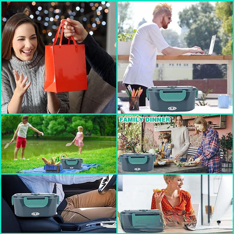 Rechargeable Portable Electric Lunch Box for Home & Car - Insulated & Heated