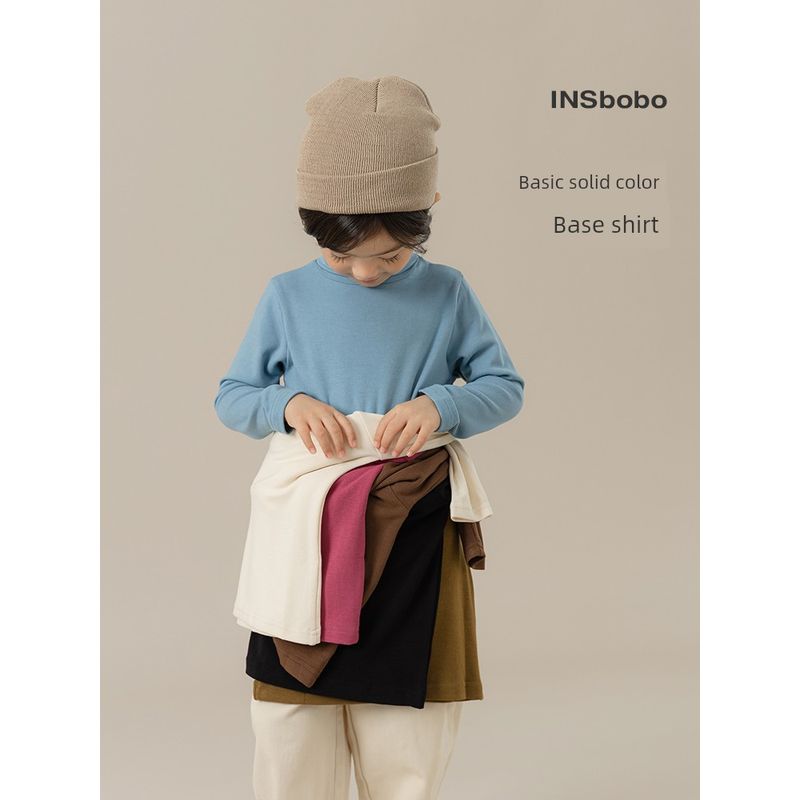Children's T-Shirts, Girls' Base Shirts, Boys' Tops, Spring Clothing, 2026 Spring New Style, Long-Sleeved Inner Wear for Girls, Toddler Wear
