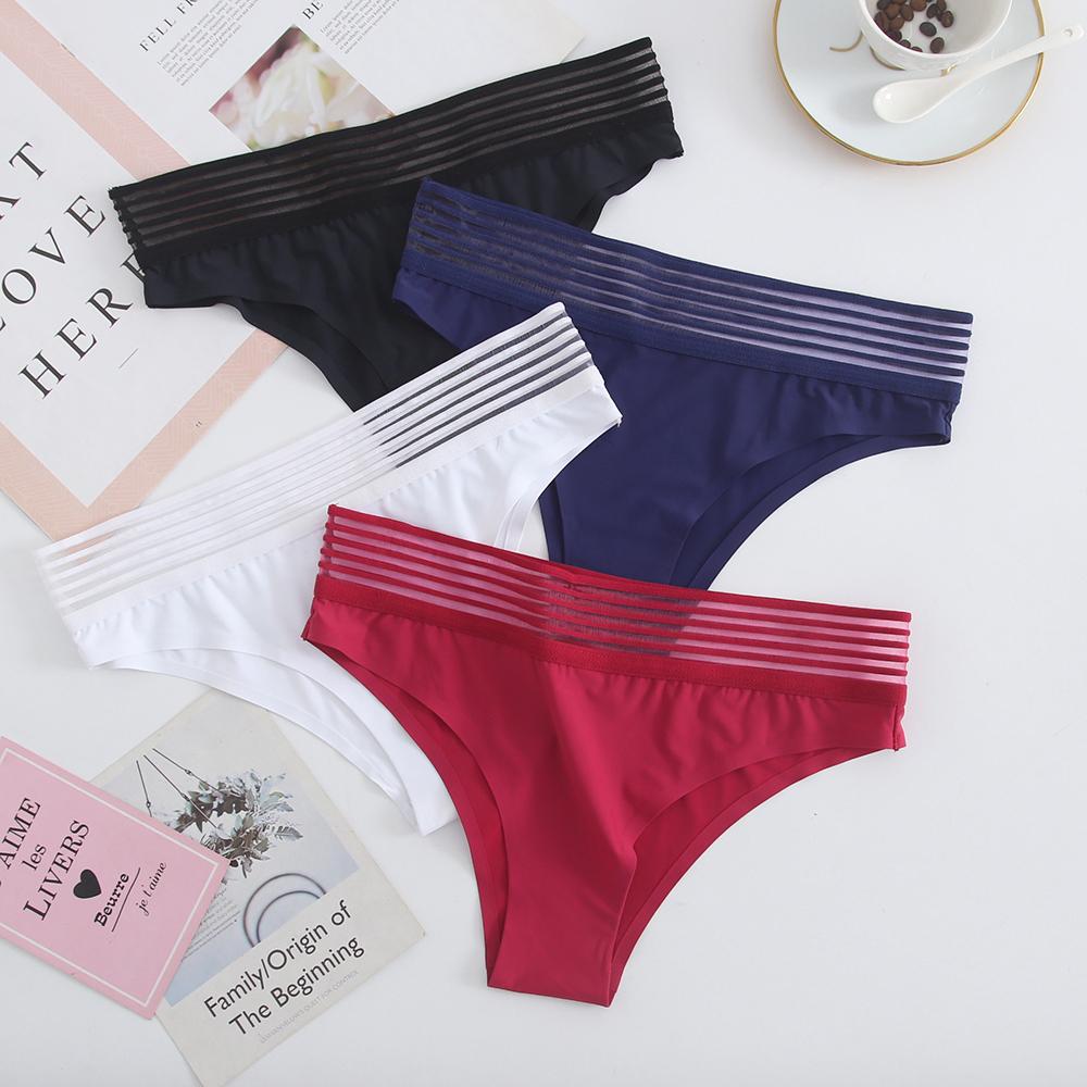 

3 шт./лот, сексуальные женские трусики со средней талией, бесшовные трусы, удобные женские трусы, нижнее белье для девочек