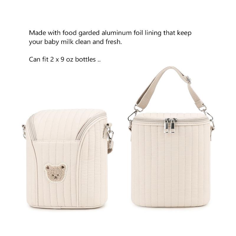 Cotton Insulated Breastmilk Cooler Bag for Travel Portable Breast Pump Storage & Bottle Carrier Compact Nursing Mom Backpack