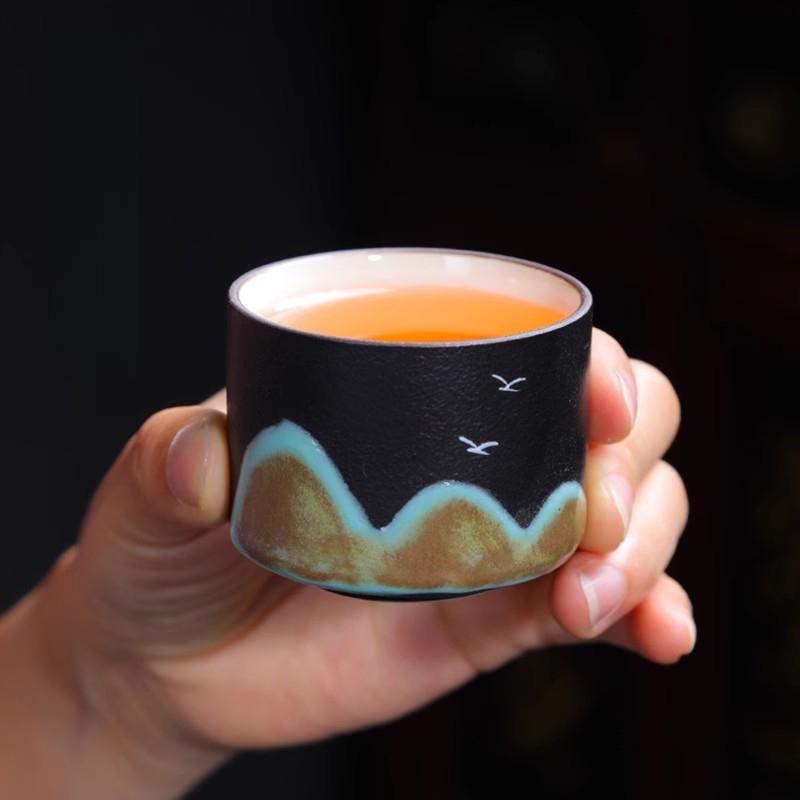 GIANXI Čínská keramická malá čajová souprava ručně malovaná špičková keramická dárková čajová souprava domov 4/5 kusů čajová souprava