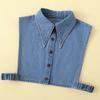 Unisex XXL Denim Shirt Fake Collar for Mens Suits Detachable Collar Big Pointed Lapel Vest Style False Collars for Womens