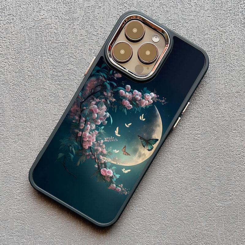 Luxury Moon On The Branch Soft Silicone Phone Cases For iphone 16 13 12 11 Pro Max 15 14 Pro Max Plus XR X XS 7 8 plus SE2 Cover