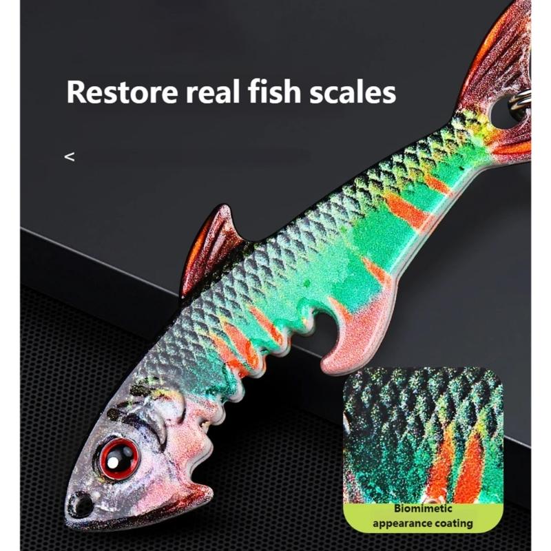 Portable Fish Shape Bottle Opener Keychain Zinc Alloy Pendant Safe for Family Gatherings and Backpacks Handbag Decors