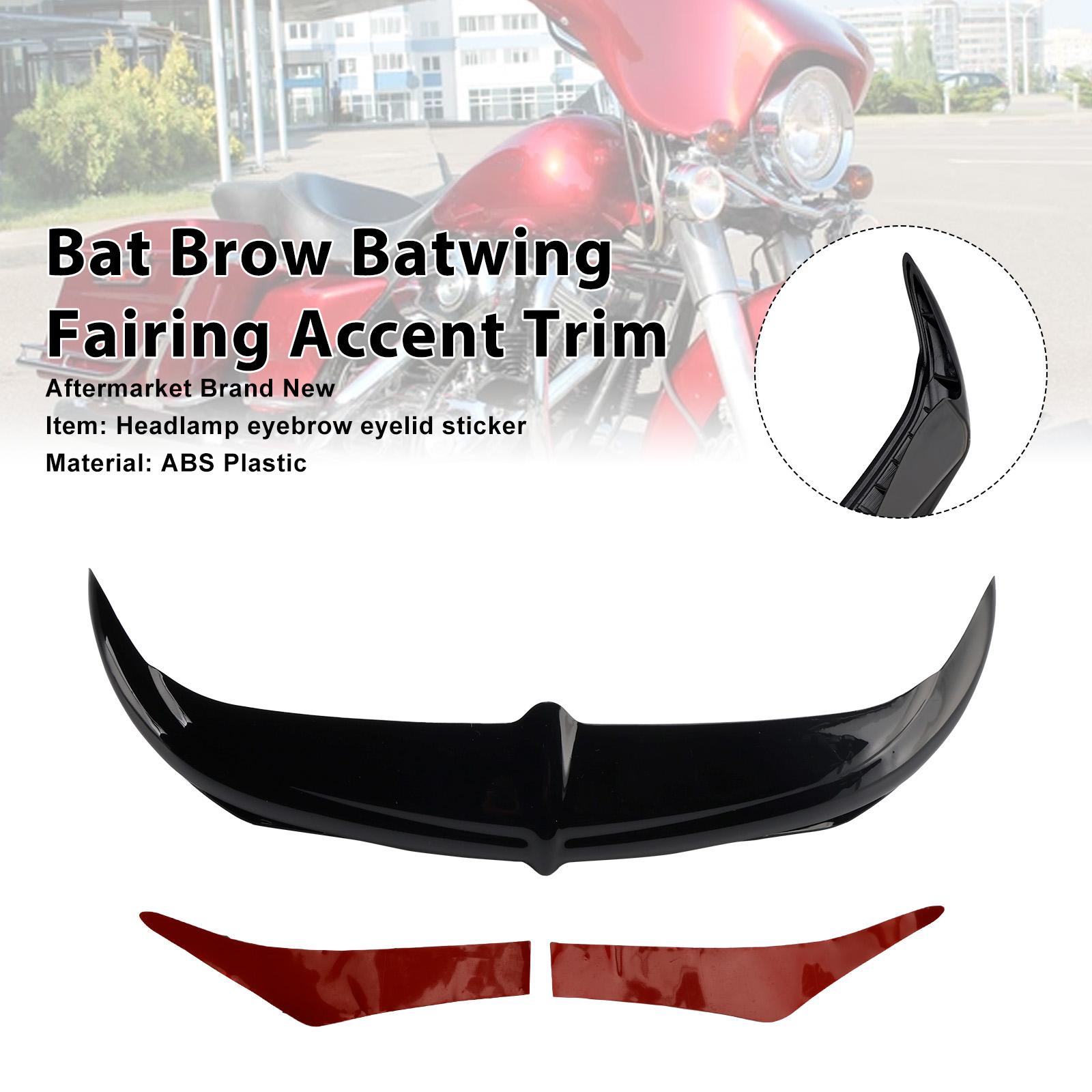 

Bat Brow Batwing Fairing Accent Trim For Electra Street Glides Trikes 96-13 Black