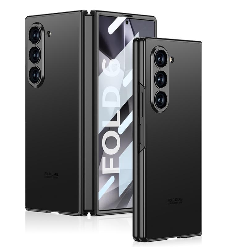 Módní ochranné pouzdro s pocitem kůže pro Fold6 Fold7 proti pádu pro Samsung Galaxy Z Fold 7 6 5 4 3 s krytem chrániče obrazovky