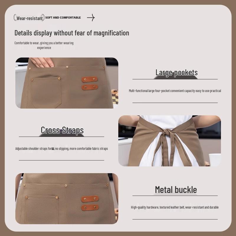 2025 Waterproof Chef Half Apron: Oil-Proof, Stackable, Custom Logo, Waist Design