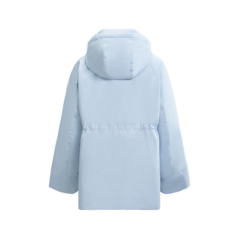 Li-Ning Warm Solid Color Hooded Casual Versatile Comfortable Mid-Length Down Jacket Women outerwear AYMV296-6