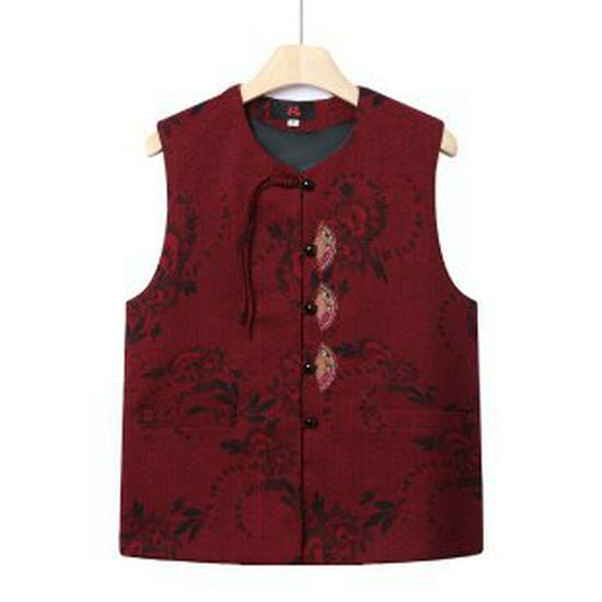 

Spring & Autumn Chinese-Style Vest for Middle-Aged Women - Perfect for Moms and Grandmas XL червоний