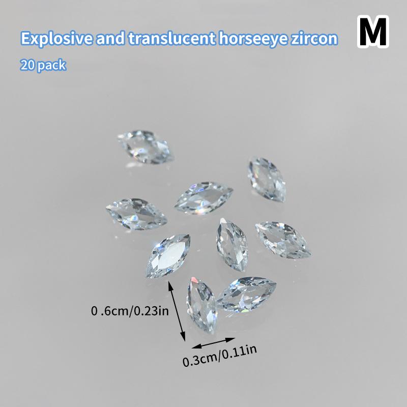 20Pcs Zircon Nail Diamond Flashy Decoration Loading Stereoscopic Nail Accessories Nail Painting Nail Salon Nail Artists