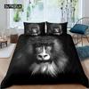 Orangutan Duvet Cover Cute Monkey Bedding Set Polyester Tropical Botanical Animal Print Comforter Cover