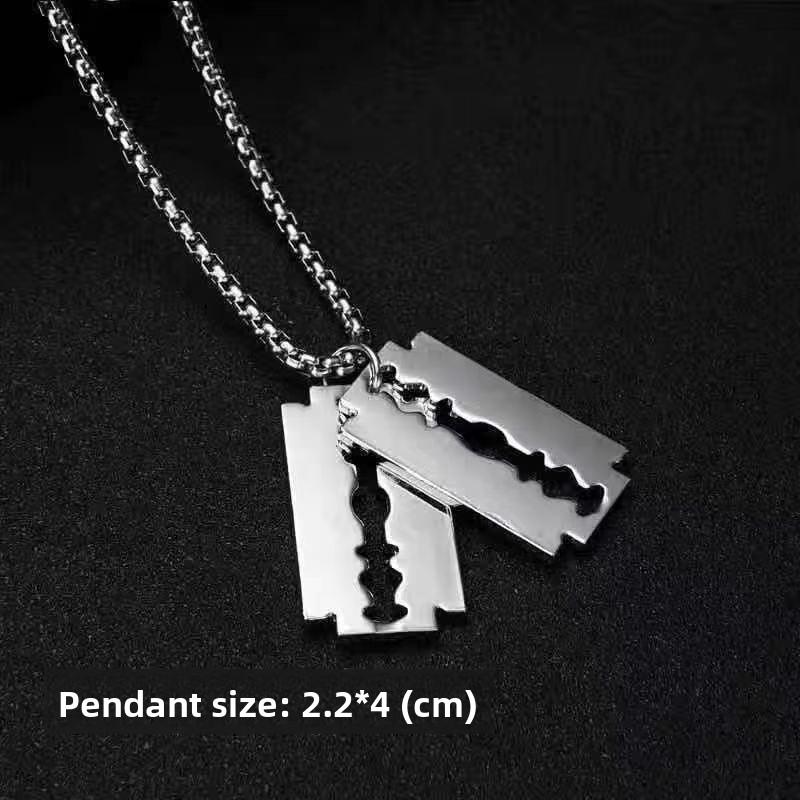 Titanium Steel Necklace Men's Trendy Brand Versatile Collarbone Chain Light Luxury Niche Design High-end Cuban Pendant Neck Chain Accessories