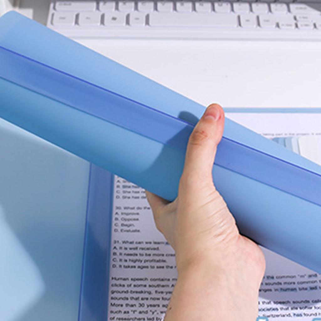 5Pcs Clear File Sleeve with Long Clamp Document Test Paper Organizers Large Capacity Filing Folder for Sutdent Teacher