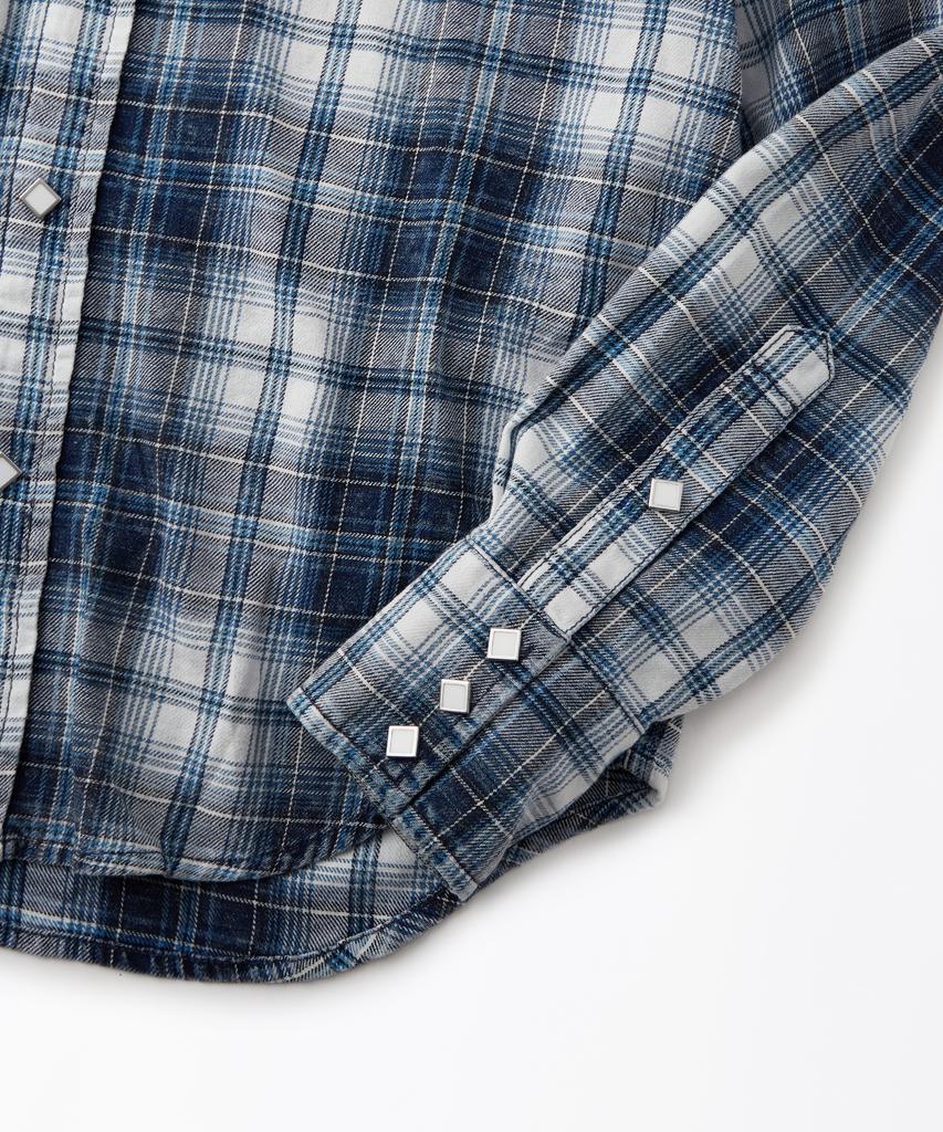 OUTSTANDING Western Indigo Check Shirt_Indigo Check