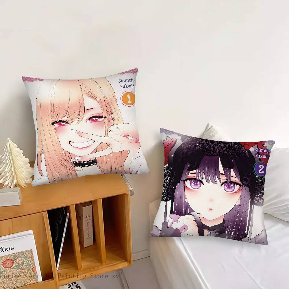 My Dress-Up Darling Anime Pillow Case Square Pillow Bedroom Sofa Leisure Comfort Cushion Car Living Room Home Decoration