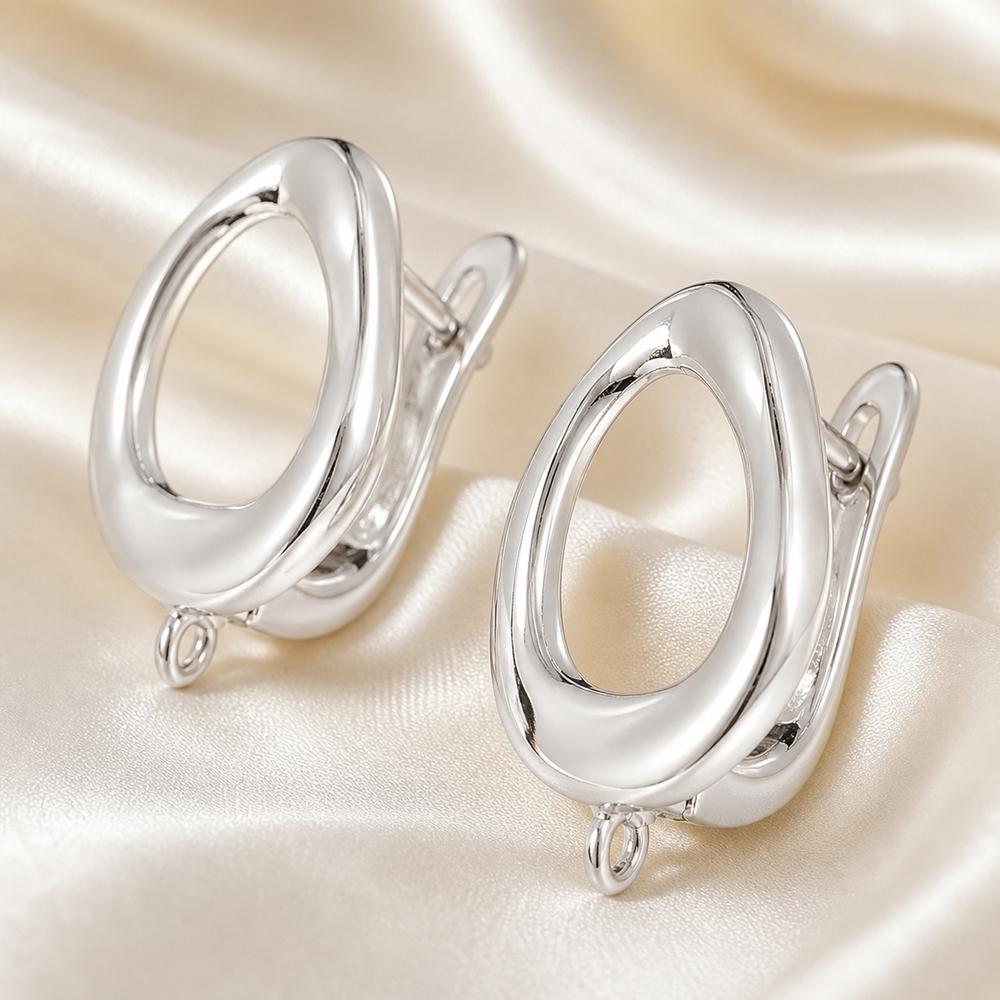 1 Pair Open Hoop Stud Earrings Nickel Free Oval Earrings New Earring Findings Daily Wear