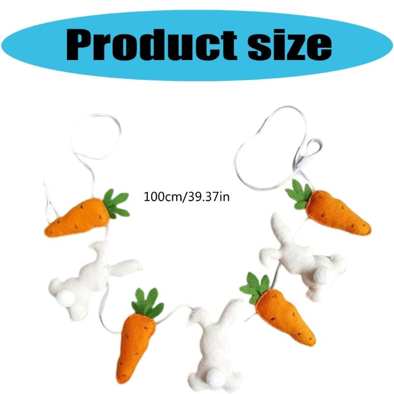 Rabbit Carrot Hanging Ornament Wall Hanging Decoration for Spring Holiday Celebration Kids Room Door Wall Window Display