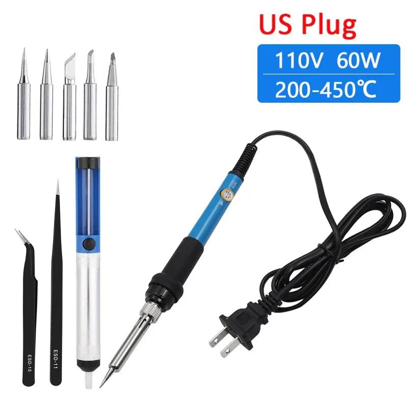 Soldering Iron 60W Adjustable Temperature Electric Solder Iron Rework Station Mini Handle Heat Pencil Welding Repair Tools
