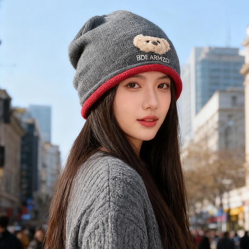 New Style Dui Dui Hat for Women In Autumn and Winter Korean Style Loose Big Head Circumference Cold Hat Showing Face Little Cute Pullover Cap