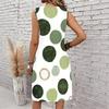 Plus Size V Neck Sleeveless Dress Forest Valley Waterfall Natural Print For Outdoor Hiking Adventure