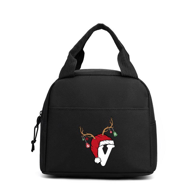 Office worker bento travel bag printed letter pattern tote bag student large lunch box bag tote bag