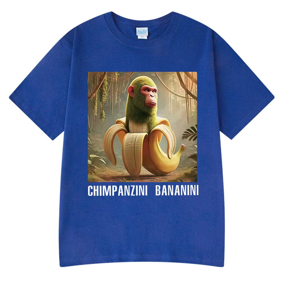 Chimpanzini Bananini Funny Italian Brainrot Meme Tshirt Unisex Women Clothing Fashion T Shirts Summer Cotton ONeck Tshirts Tops