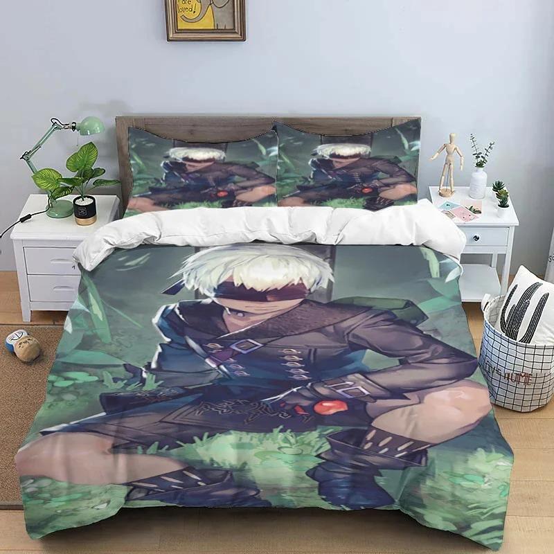 Comforter Comic Nier Art Print Three Piece Bedding Set Fashion Article Children Or Adults For Beds S S Bedding Set