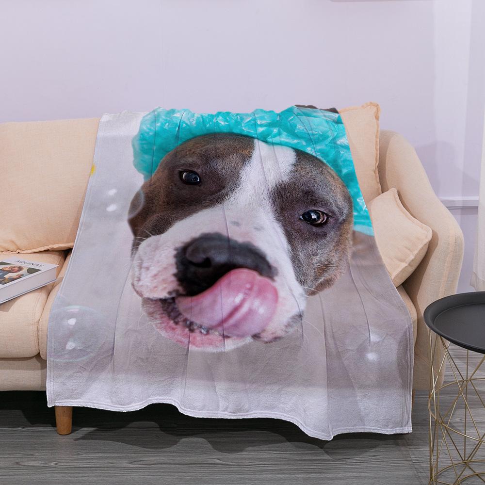 Cute Ultra-Soft Flannel Printed Blanket Plush Throw  Nap Cover for Sofa Bed Couch King Queen Full Size French Bulldog Dog