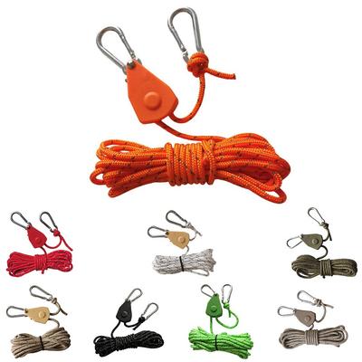 Camping Canopy Rope Pulley Windproof Rope Tent Adjustable Lanyard Easy To Carry
