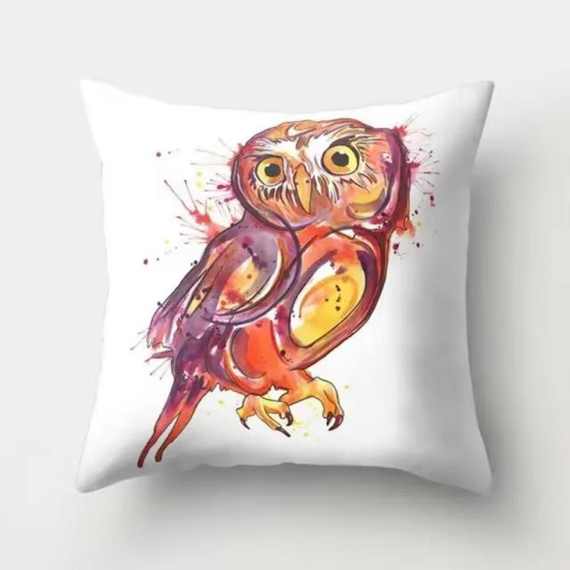 

Owl Theme Printed Pillow Cover Whimsical Nature Party Decoration for Forest Events and Boho Celebrations 45cmx45cm