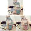 Lightweight Dualcolor Nylon Backpack With Shoulder Padding And Letter Pattern For Daily Travel