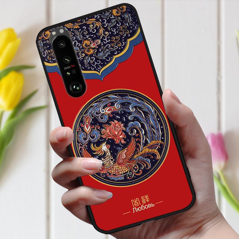 3D Emboss Flower Case For Sony Xperia 10 III Cover Cute Relief Case For Sony Xperia 1 III 5 III 10III Phone Case Coque Fashion