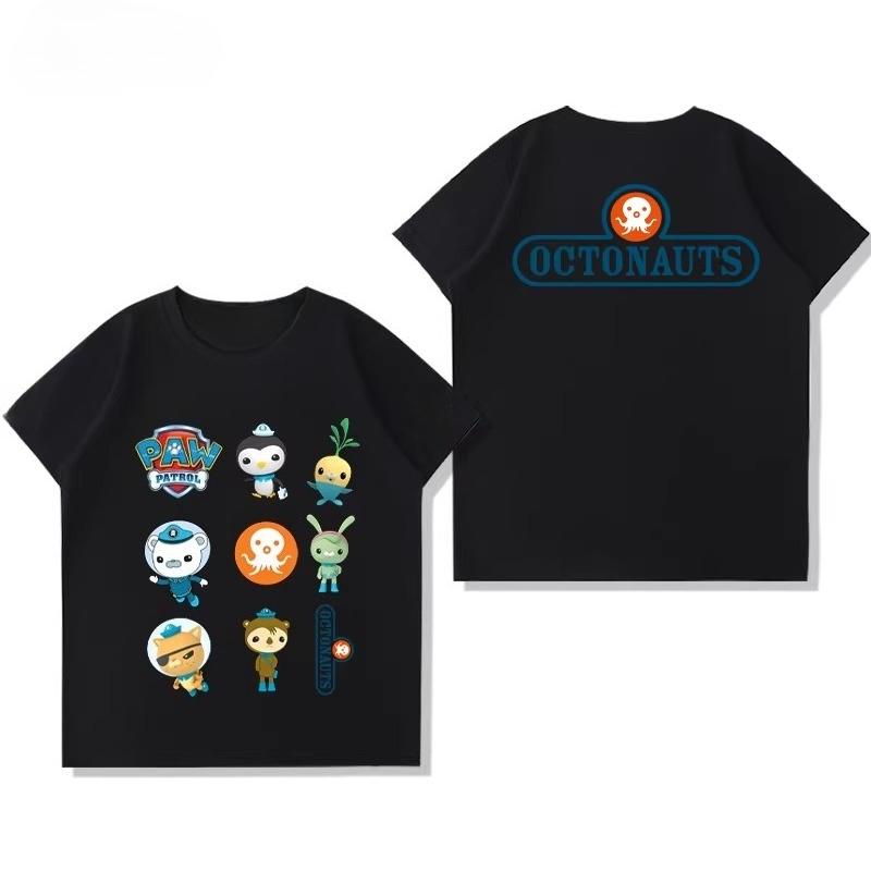 Potdemiel Octonauts Children's Pure Cotton T-Shirt, New Summer Style, Comfortable and Breathable Children's T-Shirt