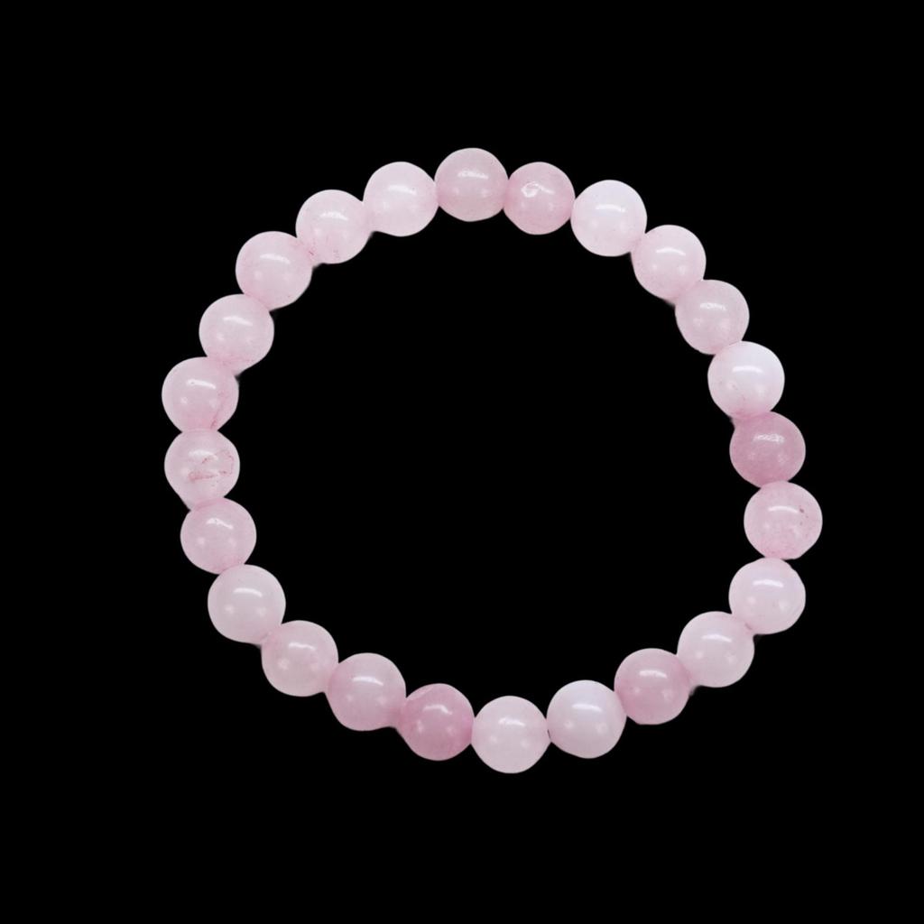 Zartes rosa Rosenquarz-Perlenarmband, Unisex-Edelsteinarmband, Elegantes Natur-Edelsteinarmband, Rosa Rosenquarz für den Alltag