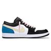 Jordan Air Jordan 1 Low top Vintage Basketball Shoes Men's White Blue Black 553558-040(Team1920-)