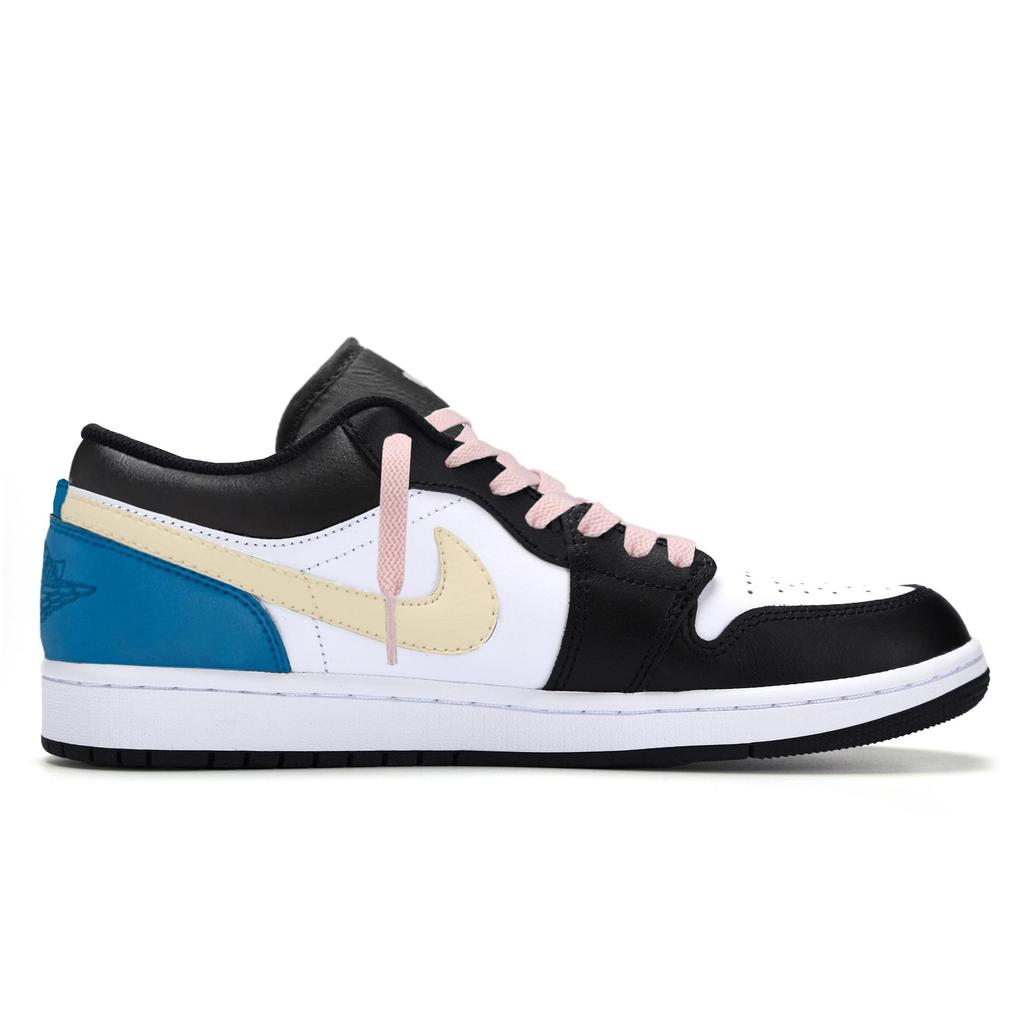 Jordan Air Jordan 1 Low top Vintage Basketball Shoes Men's White Blue Black 553558-040(Team1920-)