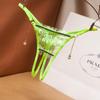 Perlový přívěsek Otevřená tanga Ženy Spodní prádlo Bezrozkrokové výšivky G String Tanga kalhotky Krajka Transparentní Sexy spodní prádlo