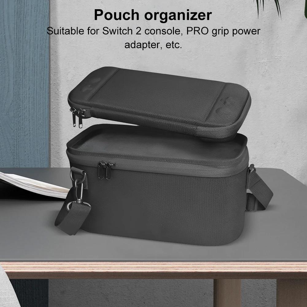 Portable Storage Bag Shockproof Travel Carrying Bag Anti-Scratch Hard Shell Storage Bag for Switch 2 Console Base Power Adapter