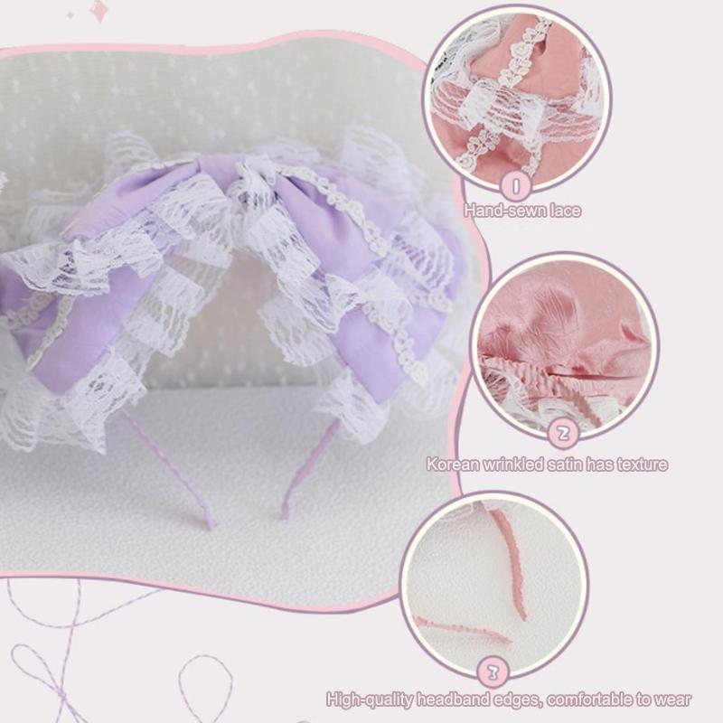 Lolita Retor Doplňky Velká krajková čelenka Sladký obruč do vlasů Cosplay pokrývka hlavy Pro dívky Dárek