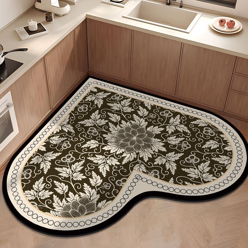 

Милый коврик в форме сердца, впитывающий грязь, устойчивый к износу и скольжению для кухни и ванной комнаты 90 * 90cm