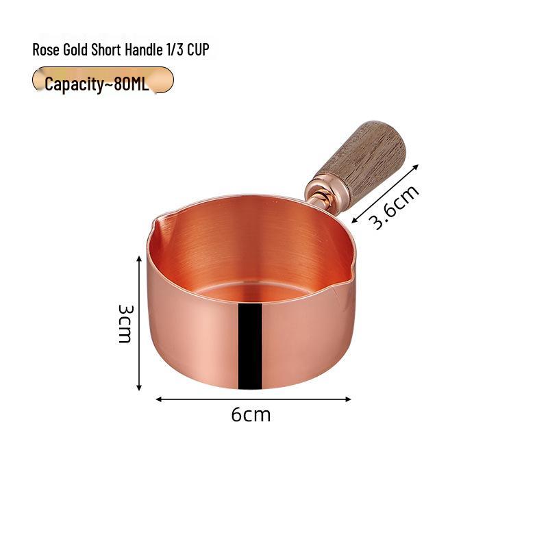304 Stainless Steel Sauce Cup with Wooden Handle, Custom Logo, Multiple Specifications - Ideal for Steakhouses & Restaurants.