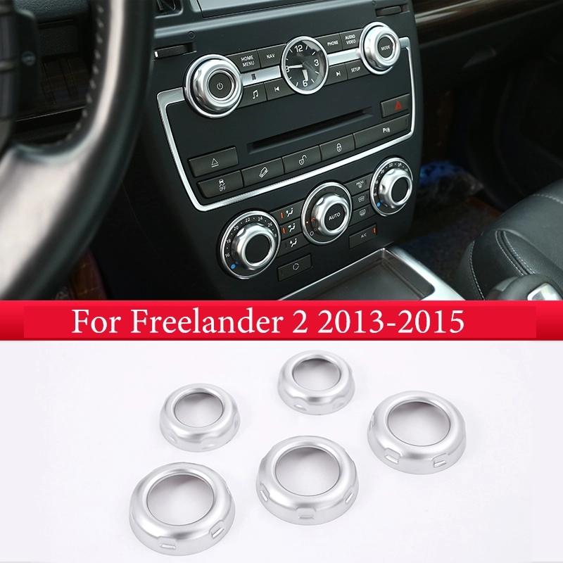5pcs For Land Rover Discovery 4 LR4 Range Rover Sport Freelander 2 ABS Chrome Volume Air Conditioning Knob Cover Trim Accessorie