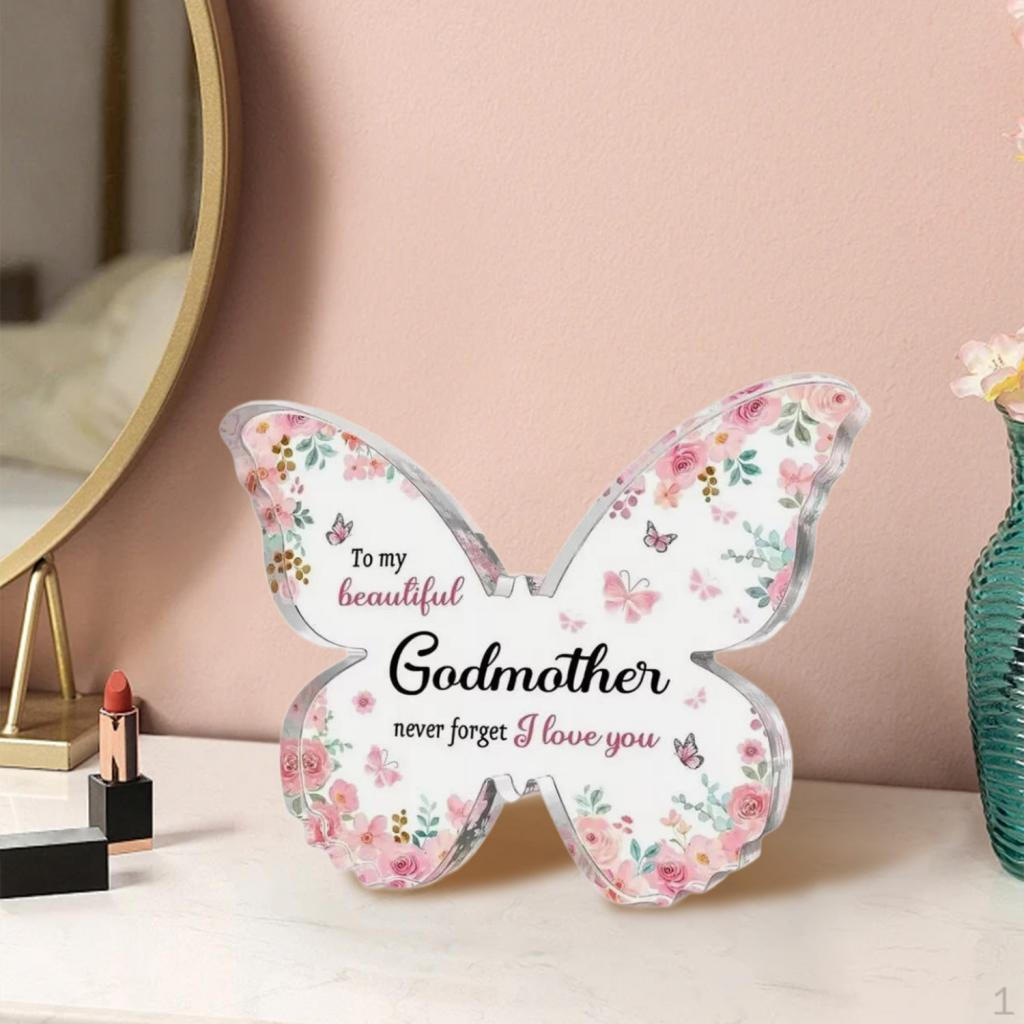 Акриловая табличка для мамы Подарок-благодарность от дочери Декор стола Бабочка Знак признательности