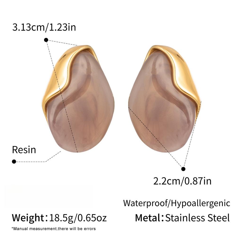 Yori Multi-Color Chubby Resin Earrings for Women Stainless Steel Popular Premium Classic Jewelry Wholesale