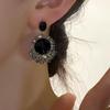 Exquisite Retro Black Crystal Earrings - Versatile, Trendy, and Fashion-Forward