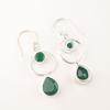 Natural Green Onyx Gemstone 925 Sterling Silver Jewelry Handmade Earrings 2.0" EE-140-9