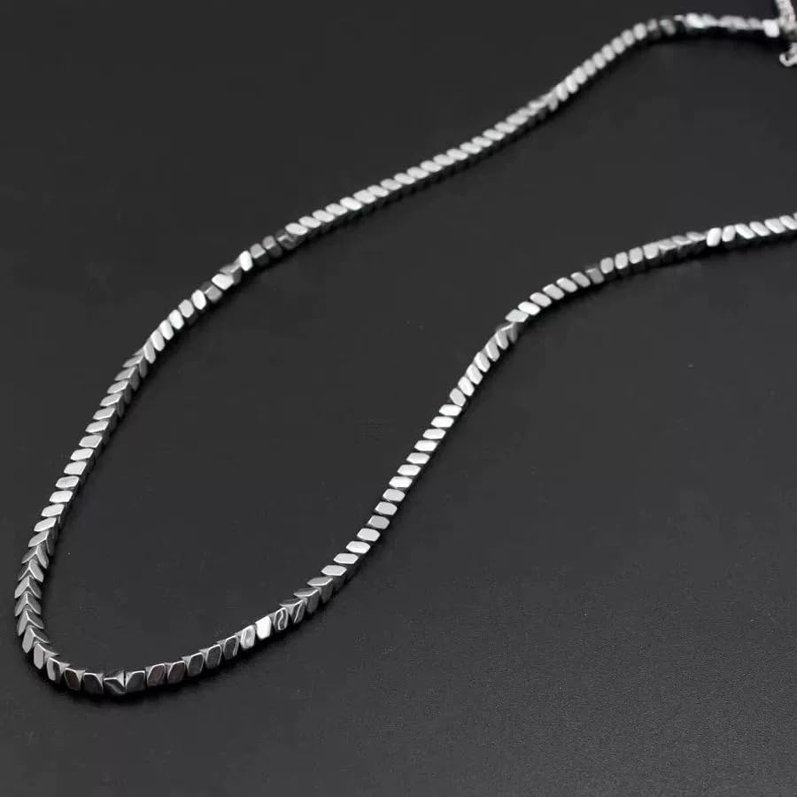 Halskette für Halskette gebrochen Silber Edelstahl für Männer und Metallallergie empfindlich wasserabweisend [Mesaro] Männer, Kette, Herren-, Damen-, Unisex,