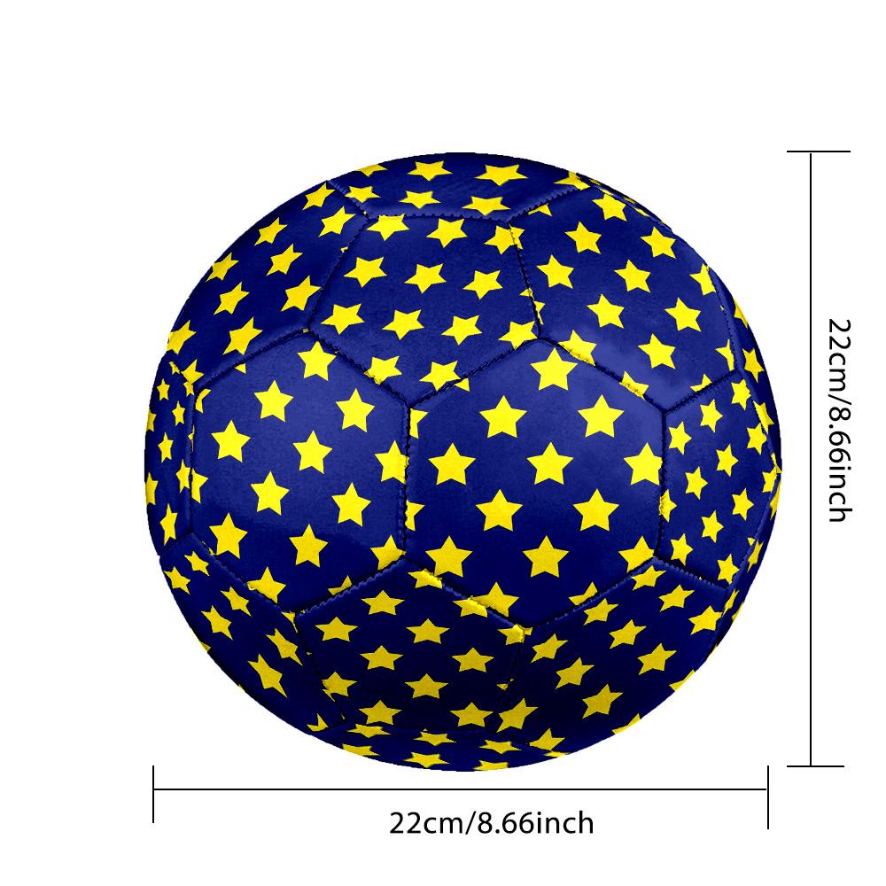 Star Pattern Indoor Size 5 Soccer Ball Colorful Machine Stitched PVC Competition Ready Durable High-Bounce